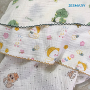 Khăn tắm cho bé làm từ vải xô họa tiết đáng yêu